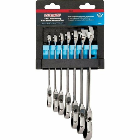 CHANNELLOCK Standard 12-Point Flex Head Ratcheting Combination Wrench Set 7-Piece 316377